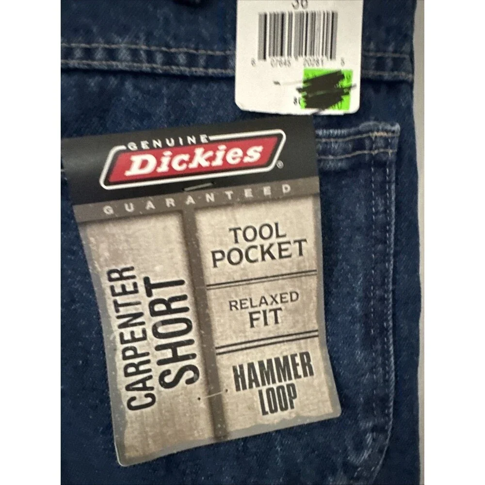 NWT Y2k Dickies blue denim carpenter shorts Men’s size 36 Longer  11” Inseam